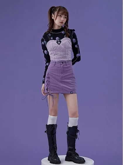 Dress And Bolero, Punk Style Outfits, Purple Outfits, Bolero Jacket, Punk Outfits, Dress Jacket, Alt Fashion, Knitted Dress, Kpop Fashion Outfits