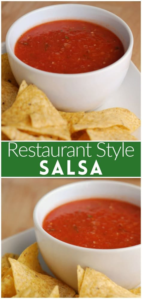 Mexican Restaurant Salsa Recipe, Mexican Restaurant Salsa, Restaurant Salsa Recipe, Restaurant Style Salsa Recipe, Restaurant Salsa, Salsa Easy, Easy Homemade Salsa, Easy Salsa Recipe, Restaurant Style Salsa