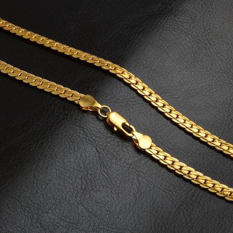 Faster shipping. Better service Gold Chain Design, Mens Gold Jewelry, Gold Chains For Men, Chain Fashion, Chains Necklaces, Mens Gold, Gold Chain Necklace, Gold Plated Necklace, Gold Plated Chains