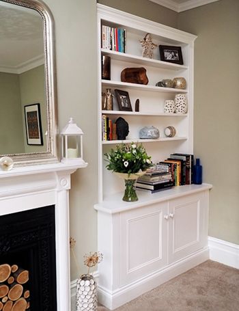 Flat Pack DIY Alcoves & Wardrobes | Bespoke Without The Price Tag Fireplace Alcove Ideas, Alcove Storage Living Room, Alcove Ideas Living Room, Living Room Cupboards, Alcove Storage, Alcove Cabinets, Alcove Cupboards, Alcove Shelving, Price Calculator