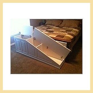 Dog Bed - Short of Time? Stop searching and buy them from Amazon.com - Visit TODAY!! Dog Ramp Diy, Dog Stairs For Bed, Dog Steps For Bed, Sky Terrace, Dog Ramp For Bed, Dog Bed Frame, Dog Bedroom, Bed Stairs, Dog Spaces