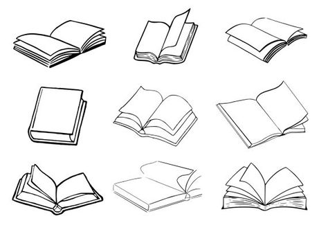 Book Tattoo Set Vector (EPS, SVG) Open Book Tattoo, Open Book Vector, Book Outline, Turning Pages, Just Ink, Book Tattoo, Drawing Stuff, Tattoo Set, Open Book