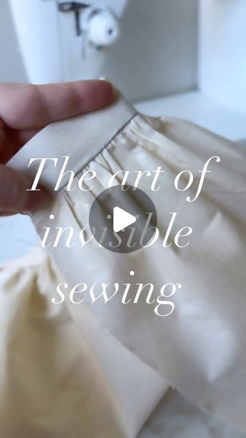 Teagan Jacobs on Instagram: "Have you ever looked at a waistband or a sleeve cuff and wondered why you can see the stitching on the inside, but not the outside? It’s called stitching in the ditch! This is when the waistband is folded over the seam allowance and in this case - the stitches are hidden in the gathers of fabrics so it’s almost invisible on the outside.  1. Fold your open waistband on the seam allowance and press  2. Fold your waistband over in half tucking the seam allowance under so you see no raw edges, and so that the bottom of the waistband lands over your seam allowance (so that you see no stitching from the back of the waistband)  3. Pin to secure, on the back end, the pins should land at the bottom of the waistband, on the front end, the pins should land on the skirt- n Stitch In The Ditch Tutorial, Hidden Stitch, Stitch In The Ditch, Mood Board Fashion Inspiration, Diy Skirts, Invisible Stitch, Hem Stitch, Seam Allowance, Sew In