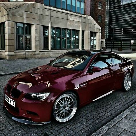 BMW E92 M3 burgundy Burgundy Car, Decor From Amazon, Coolest Cars, E92 M3, Garage Car, Bmw Wheels, Bmw E92, High Performance Cars, Rims For Cars