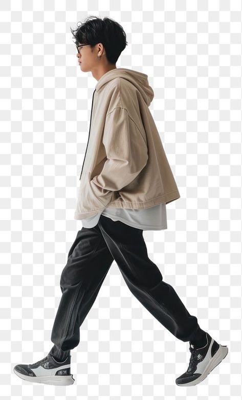 Human Walking Reference, Walking Profile Reference, People Walking Png Architecture, Lazy Standing Pose, Men Walking Pose, Walking Pose Side View, Person Walking Reference Side, Side Walking Pose, Guy Walking Reference