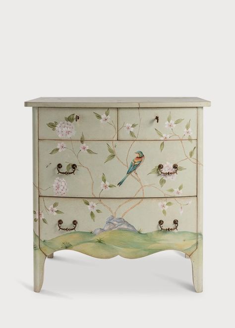 Dorsoduro Chest Light Blue 01 Painted Chest Of Drawers, Hand Painted Mirrors, Hand Painted Dressers, Painted Dressers, Furniture Blue, Drawer Lights, Tile Accessories, Flowers For Sale, Painted Chest