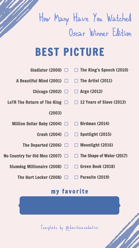 Movie Checklist, Movie Challenge, 1980s Tv Shows, Oscar Movies, Perfect Movie Night, King's Speech, Hurt Locker, Netflix Movies To Watch, Best Films