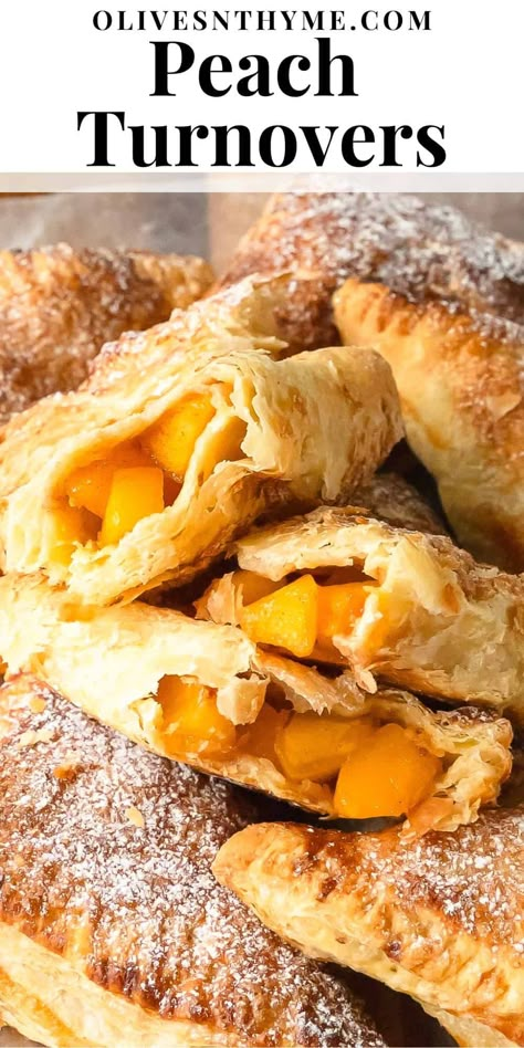 Peach Turnovers Recipe Puff Pastry Dessert Fruit, Peach With Puff Pastry, Peach Turnovers With Fresh Peaches, Peach Dessert With Puff Pastry, Puff Pastry Peach Recipes, Peach Baking Recipes, Peach Turnovers Puff Pastries, Peach Pastry Recipes, What To Make With Peaches