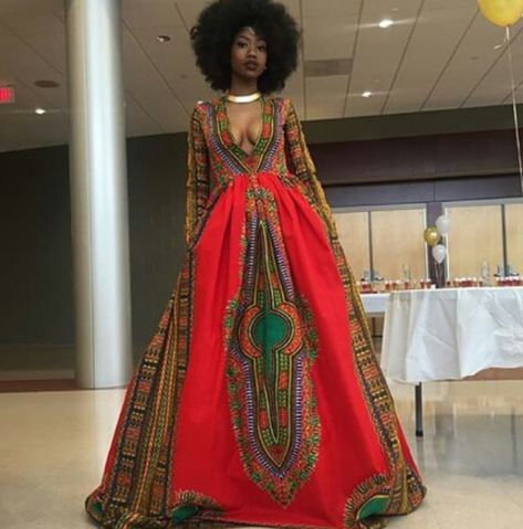 vestidos de festa africanos 19 Dashiki Dress, African Prom Dresses, Afrikaanse Mode, African Inspired Fashion, African Clothes, African Print Dresses, Afro Hair, African Print Fashion, African Prints