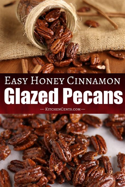 Honey Glazed Pecans Recipe, Oven Roasted Pecans, Cinnamon Roasted Pecans, Roasted Pecans Recipe, Honey Roasted Pecans, Glazed Pecans, Cinnamon Candy, Cinnamon Pecans, Cinnamon Nuts