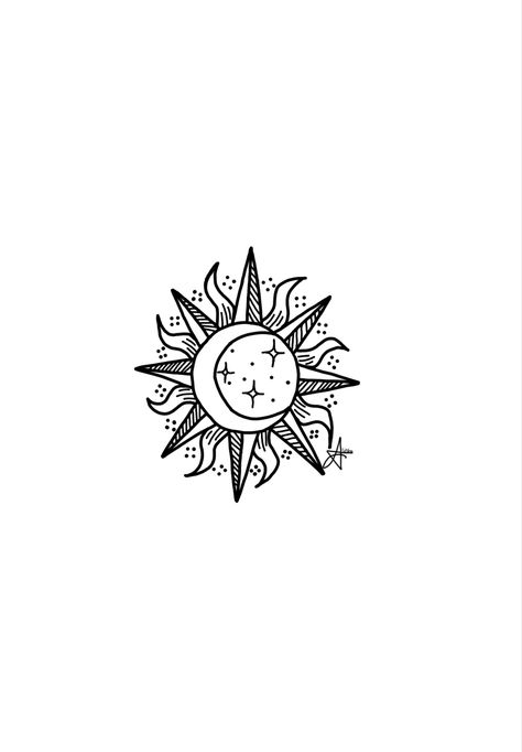 Sun and moon Sun And Moon Tattoo Designs Simple, Moon Drawing Tattoo, Sun Moon Drawing, Sun And Moon Drawings, Moon Tattoo Designs, Drawing Tattoo, Moon Drawing, Drawing Book, Sun And Moon