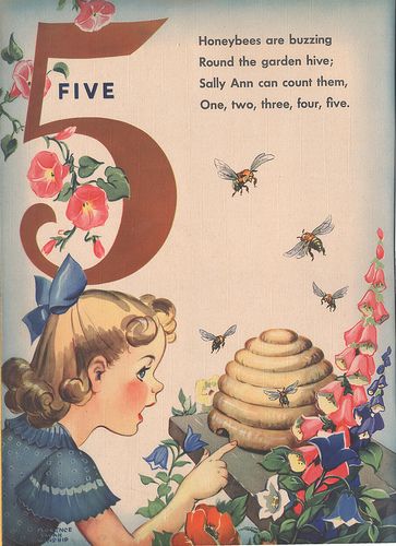 counting rhymes 5 | Flickr - Photo Sharing! Counting Rhymes, Nursery Rhymes Poems, Old Nursery Rhymes, Bee Skeps, Childrens Poems, Let It Bee, Bees And Honey, I Love Bees, Bee Stuff