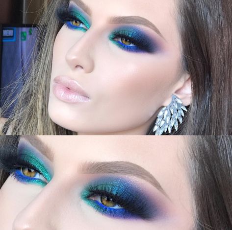 Purple, Blue & Green Eyeshadow Look #makeup #eyeshadow #makeupartist