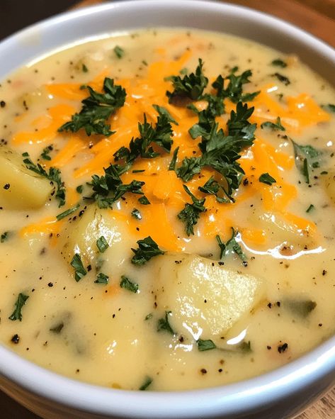 Facebook Creamy Potato Soup Recipe, Cheese Burger Soup Recipes, Favorite Soups, Loaded Potato Soup, Creamy Potato Soup, Cozy Dinner, Loaded Potato, Hearty Meal, Clean Eating Dinner