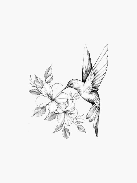 Like this design? Purchase it on Redbubble Hummingbird Tattoos For Women Arm, Shaded In Tattoos, Hummingbird And Lily Tattoo, Illustrated Tattoo Style, Hummingbird Tattoo Chest, Hummingbird Tattoo Thigh, Hummingbird And Daffodil Tattoo, Hummingbird Tattoo Sketch, Humming Bird Tattoo Forearm