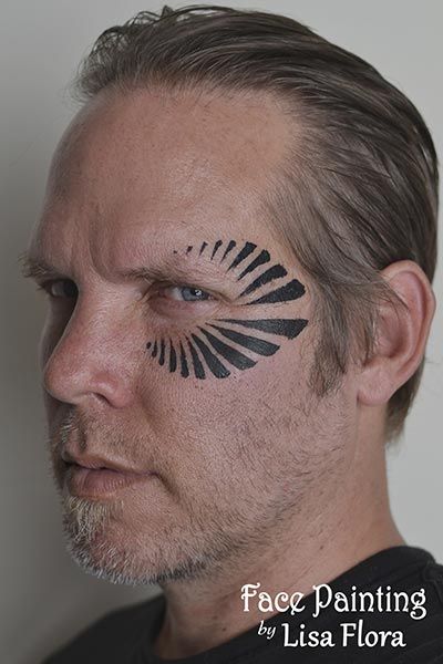 tribal adult face painting san francisco bay area face painters Samurai Face Paint, Men Face Painting, Face Painting Men, Male Face Paint, Adult Face Paint Ideas, Face Paint Pattern, Face Painting Adults, Pintura Facial Neon, Mens Face Paint