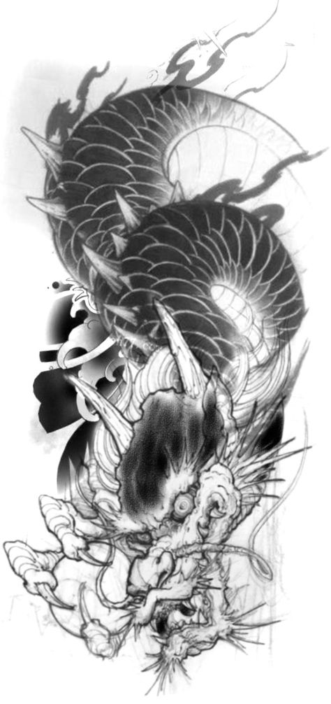 Tattoo Japanese Dragon, Dragon Tattoo Japanese, Japanese Cloud Tattoo, Japanese Dragon Drawing, Dragon Head Tattoo, Asian Dragon Tattoo, Dragon Tattoo Sketch, Dragon God, God Tattoo