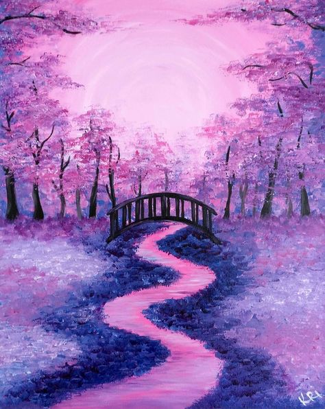 Modern Art / Wall Decoration / Original Acrylic Painting / Interior Design Art Inspiration Painting Acrylics, Painting Interior Design, Acrylic Paint Art, Acrylic Drawing, Purple Painting, Modern Art Wall, Craft Photography, Landscape Art Painting, Landscape Drawings