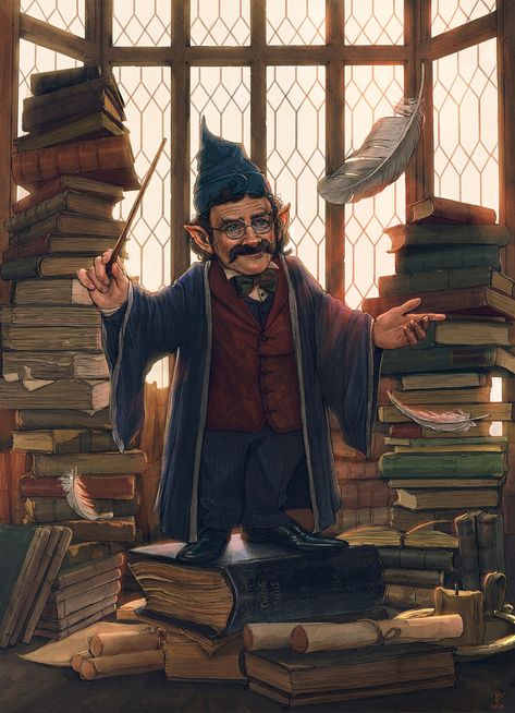 Professor Filius Flitwick-FanArt, Vladislav Pantic on ArtStation at https://www.artstation.com/artwork/zAlm6q Filius Flitwick, Harry Potter Rpg, Classe Harry Potter, Hogwarts Professors, Harry Potter Art Drawings, Harry Potter Painting, Harry Potter Illustrations, Harry Potter Artwork, Harry Potter Drawings