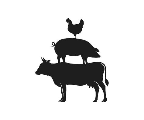 Farm Illustration, Windows Office, Pig Logo, Chicken Vector, Hen Farm, Cow Logo, Cricut Explore Air Projects, Chicken Logo, Farm Craft