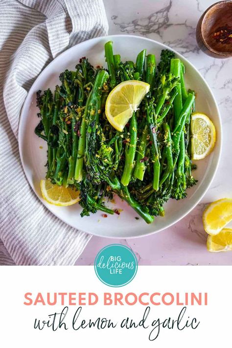 Lemon Garlic Brocollini, Lemon Broccolini Recipe, Lemon Broccoli Recipes, Long Stem Broccoli Recipe, Broccolini And Asparagus Recipe, Sauteed Brocollini, Sweet Baby Broccoli Recipes, Broccoletti Recipes, Broccolini Recipe Sauteed