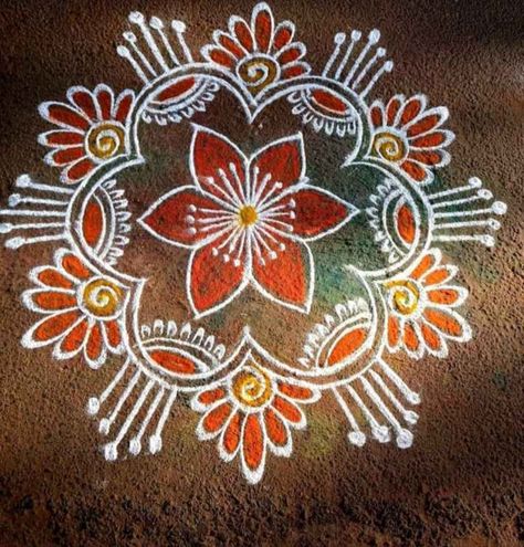 Unique Flower Rangoli Designs, Independent Day Rangoli, Rangoli Designs For Competition, Rangoli Designs Videos, Pattern Design Drawing, Easy Rangoli Designs Videos, Very Easy Rangoli Designs, Rangoli Designs Photos, Rangoli Designs Simple Diwali