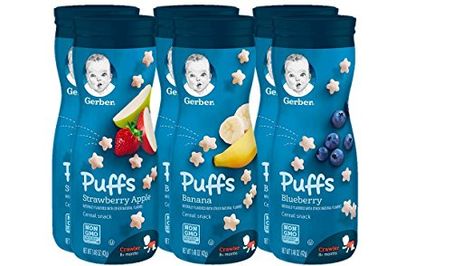 Gerber Graduates Puffs Cereal Snack, Assorted Flavors, 1.48 Ounce, 6 Count Gerber Baby Snacks, Gerber Puffs, Cereal Snacks, Baby Cereal, Chicken Treats, Baby Snacks, Snack Containers, No Bake Snacks, Banana Blueberry