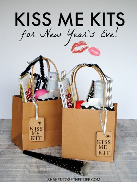 kiss me kits new years eve New Years Eve Gifts For Friends, New Year’s Eve Gift Basket Ideas, New Years Eve Gift Basket Ideas, New Years Eve Gift Basket, New Years Gift Basket Ideas, New Years Gifts For Friends, Kiss Me Kits, New Years Gift Basket, Nye Ideas