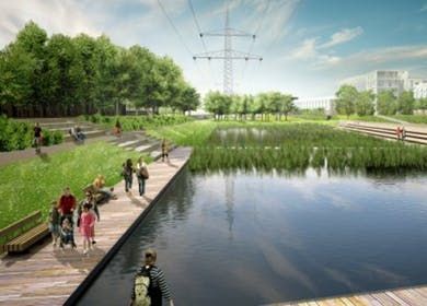 Barking Riverside Landscape Representation, Waterfront Architecture, Landscaping Projects, Wetland Park, Urban Design Concept, Architecture Graphics, Architecture Concept Drawings, Outdoor Diy Projects, Street Furniture