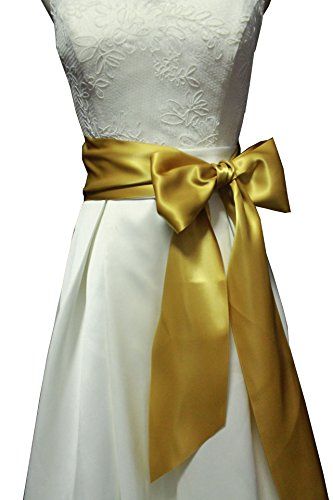 4'' Wide 90\" Long Simple Ribbon Sash for Formal Wedding Dress Belts (Gold) ** To view further for this item, visit the image link. Bridal Satin Dress Style, Wedding Dress Ribbon, Bridal Satin Dress, Wedding Dress Belts, Formal Wedding Dress, Dress Ribbon, Dress Belts, Wedding Dress Belt, Bridal Wedding Dress