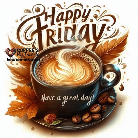 #coffeesmyfavorite #happyfriday #friday #fridayvibes Coffee And Friday Quotes, Good Morning Fall Coffee Quotes, Happy Friday Coffee Images, Happy Friday Coffee, Good Morning It’s Friday, Gm Friday, Friday Coffee Quotes, Coffee Friday, Friday Pics