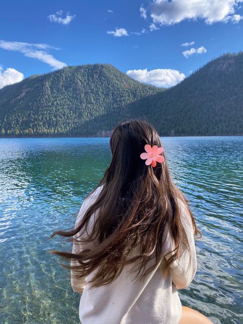 Long Hair, A Woman, Lake, Water, Hair