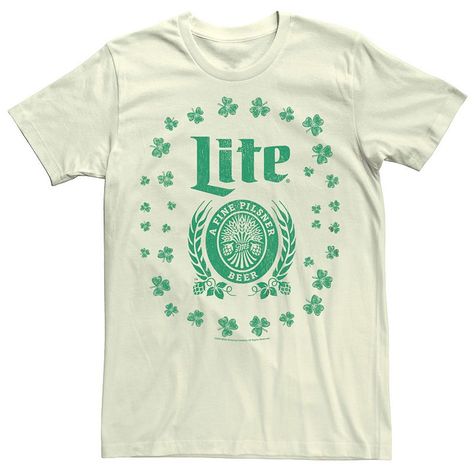 You'll be ready to shamrock and roll this St. Patrick's Day in this men's Miller Lite crest graphic tee. You'll be ready to shamrock and roll this St. Patrick's Day in this men's Miller Lite crest graphic tee. FEATURES Crewneck Short sleeveFABRIC & CARE Cotton Machine wash Imported Color: Natural. Gender: male. Age Group: adult. Boutique Shirts, Miller Lite, Be Ready, This Man, Vintage Tees, Womens Tees, Graphic Tee, Age Group, Graphic Tees