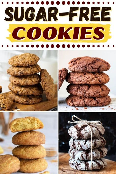 15 Best Sugar-Free Cookies - Insanely Good Sugarless Cookies, Sugar Free Christmas Cookies, Sugar Free Oatmeal Cookies, Low Sugar Cookies, Sugar Free Cookie Recipes, Sugar Free Desserts Easy, Gluten Free Sugar Cookies, Sugar Free Baking, Sugar Free Recipes Desserts