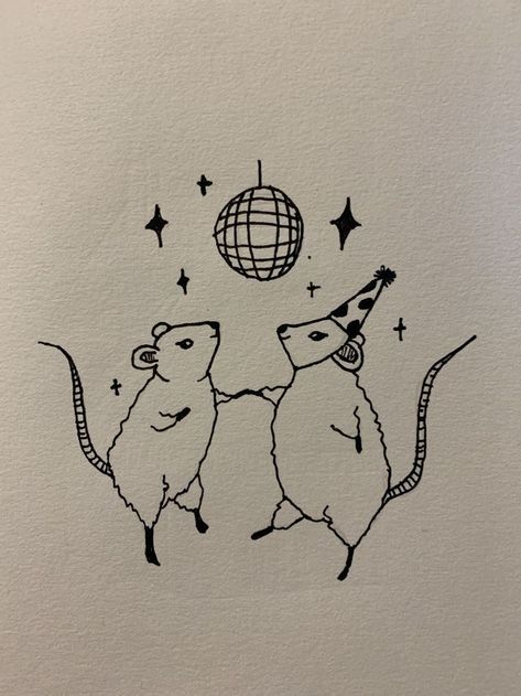 Rat Drawing, Rat Tattoo, Mouse Tattoos, Arte Sketchbook, Mini Drawings, Matching Tattoos, Tattoo Design Drawings, Ink Illustrations, Sketchbook Art Inspiration