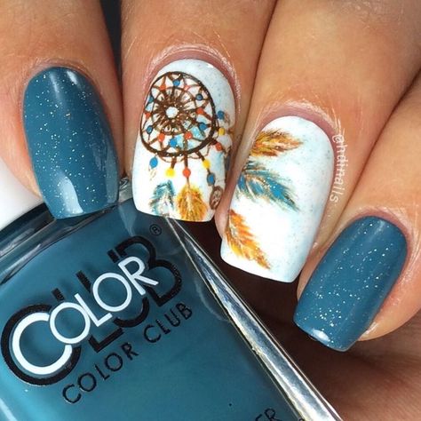 Dream Catcher Nail Art, Dream Catcher Nails, Dream Ideas, Boho Nails, Different Nail Designs, New Nail Designs, Short Nails Art, Latest Nail Art, Acrylic Nail Art