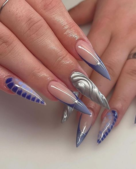 Beautynailsclip (@beautynailsclip) • Instagram photos and videos Acrylic Nails Almond Shape, 3d Nail Art Designs, Square Acrylic Nails, Manicure Y Pedicure, Fall Nail, Fire Nails, Funky Nails, Pretty Acrylic Nails, Fancy Nails