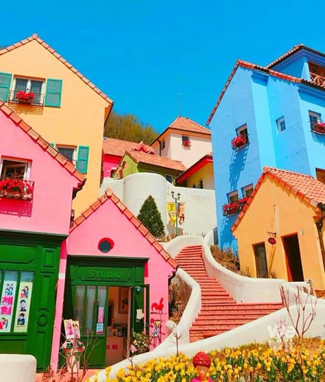 Colorful Houses, Finger Painting, Photography Travel, We Heart It, Lost, France, Photography, Travel