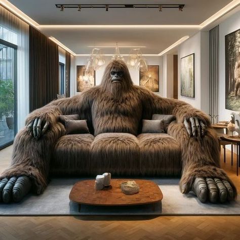 Bigfoot Art, Weird Furniture, Chevy Traverse, Unusual Furniture, Fantasy Furniture, Unique Furniture Design, Cool Couches, Carved Furniture, Home Goods Decor