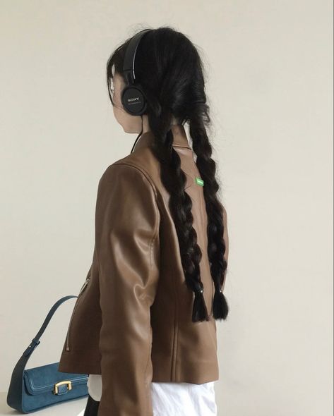 Hairstyles Two Braids, Braids Simple, Hair Style Korea, Hair Inspiration Long, Simple Hairstyles, Hair Cute, Hair Aesthetic, Two Braids, Ribbon Hairstyle