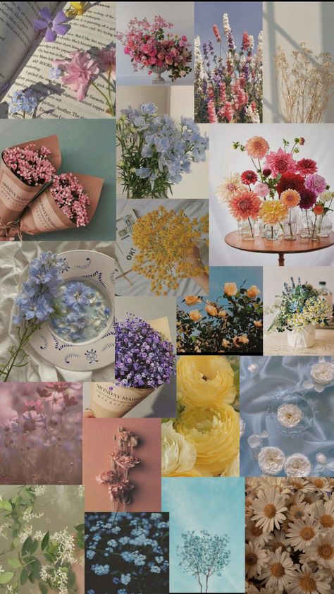 May Wallpaper Aesthetic, Spring Background Aesthetic, April Aesthetic Wallpaper, Flower Collage Wallpaper, April Wallpaper Aesthetic, Spring Wallpaper Iphone, Aesthetic Spring Wallpaper, Aesthetic Flower Wallpaper, April Aesthetic