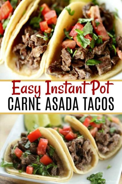 Instant Pot Street Tacos, Instant Pot Carne Asada, Asada Recipes, Carne Asada Tacos Recipe, Street Tacos Recipe, Street Taco Recipe, Easy Taco Recipes, Asada Tacos, Carne Asada Tacos