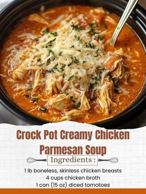 Soupe Lovers (Simple & Tips) | Crock Pot Creamy Chicken Parmesan Soup | Facebook Creamy Parmesan Chicken Soup Crockpot, Crock Pot Creamy Chicken Parm Soup, Creamy Crockpot Chicken Parmesan Soup, Crock Pot Creamy Parmesan Chicken Soup, Crockpot Creamy Parmesan Soup, Creamy Parmesan Chicken Soup, Crockpot Creamy Chicken Parm Soup, Crockpot Chicken Parm Soup, Creamy Chicken Parm Soup