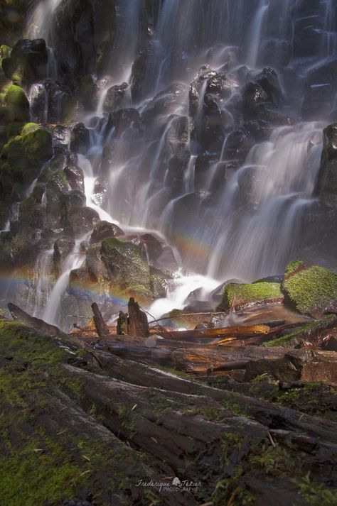 Ramona Falls, Landscape Waterfall, Falling Water, What A Beautiful World, Double Rainbow, Water Falls, Beautiful Sites, Nature View, Water Views