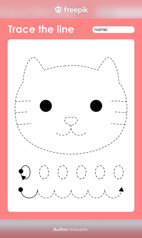 Cat - tracing lines preschool worksheet ... | Premium Vector #Freepik #vector #cartoon #animals #cat #game Cat Worksheets For Preschool, Cat Activities For Preschool, Cat Games For Kids, Lines Preschool, Cat Activities, Tame Animals, Bird Outline, Tracing Lines, Rainbow Cartoon