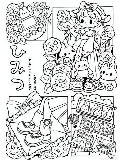 Cute Detailed Drawings, Bee And Puppycat Coloring Pages, Bratz Coloring Pages Aesthetic, Cute Coloring Pages Aesthetic Easy, Coloring Pages Japanese, Cute Anime Coloring Pages, Coloring Pages Hello Kitty, Cute Aesthetic Coloring Pages, Coloring Pages Kawaii