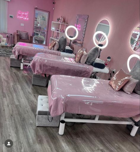 Pink Lash Studio, Brow Salon Ideas, Brow Salon, Full Body Waxing, Lash Room Ideas, Brow Henna, Lash Room Decor, Beauty Room Salon, Mobile Spa