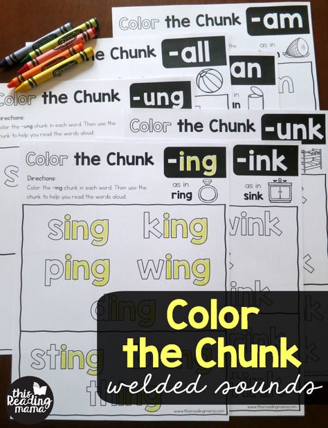 If you’ve been following along the last couple of months, you’ve probably seen the free Color the Chunk Phonics Pages we’ve shared. Today, it’s time for some Color the Chunk pages for Welded Sounds. *This post contains affiliate links. **The free download can be found at the END of this post. Click on the teal download … Welded Sounds, Wilson Reading Program, Glued Sounds, Word Families Printables, Wilson Reading System, Third Grade Writing, First Grade Phonics, Teaching Spelling, Reading Help