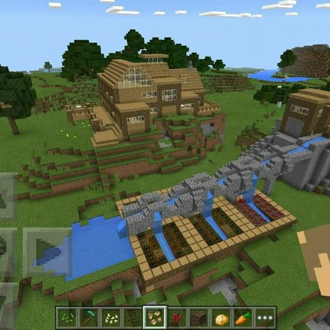 Minecraft Town Square, Minecraft Automatic Farm, Villa Minecraft, Minecraft Town, Construction Minecraft, Minecraft Decoration, Minecraft World, Minecraft Structures, Minecraft Farm