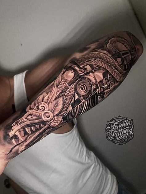 Mexican Leg Sleeve Tattoo, Mexican Sleeve Tattoo Men, Aztec Panther Tattoo, Aztec Women Tattoo, Purepecha Michoacan Tattoo, Mexican Tattoos Men, Aztec Forearm Tattoo For Men, Aztec Tattoo Mexican Forearm, Purepecha Tattoo